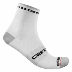 Paire De Chaussettes Castelli Rosso Corsa Pro 9 Blanc