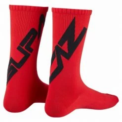 Paire De Chaussettes Supacaz SupaSox Straight Up SL Rouge Bleu / Noir