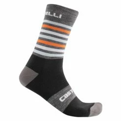 Paire De Chaussettes Castelli Gregge 15 Gris Foncé/Orange Gris / Orange