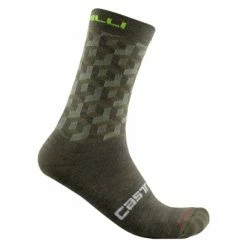 Paire De Chaussettes Castelli Cubi 18 Vert Kaki