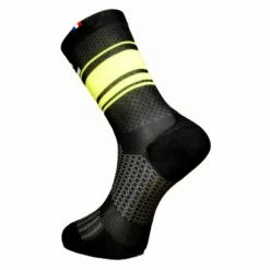 Paire De Chaussettes Hiver Rafa'l Boa Hiver Noir Jaune Fluo Noir / Blanc