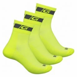 Lot De 3 Paires De Chaussettes GripGrab Hi-Vis Regular Jaune Fluo