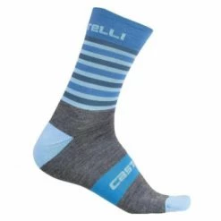 Paire De Chaussettes Castelli Gregge 15 Gris / Bleu Bleu / Gris