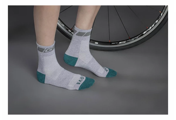 Paire De Chaussettes Femme GripGrab Classic Gris Vert – Image 2
