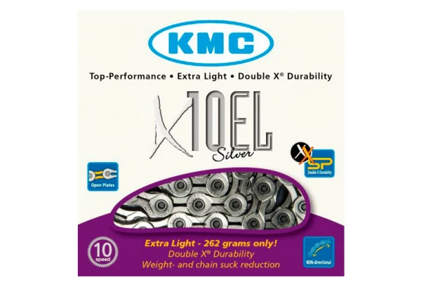 Chaine KMC X10EL NP 114 Maillons Argent – Image 2