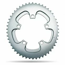 Plateau Ovale AbsoluteBlack Silver Series Oval Road 2X 110/5 BCD Chainring Pour Transmission Shimano 11V Gris