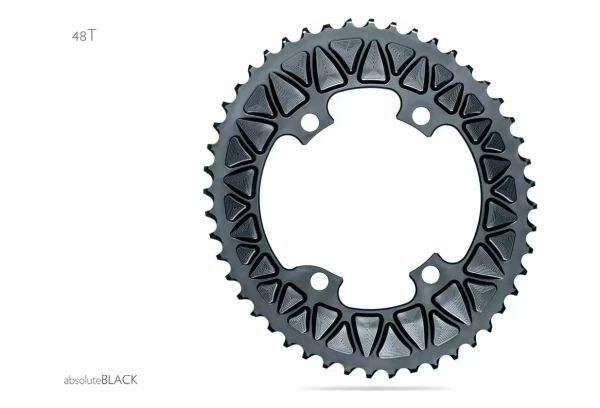 Plateau Ovale AbsoluteBlack Extérieur Premium Oval Road 110x4 BCD Pour Transmissions Shimano Dura-Ace / Ultegra / 105 10-11V Gris – Image 3