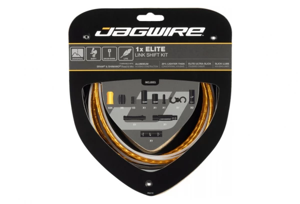Kit Câble Et Gaine Pour Dérailleur Jagwire 1x Elite Link Shift Kit Or