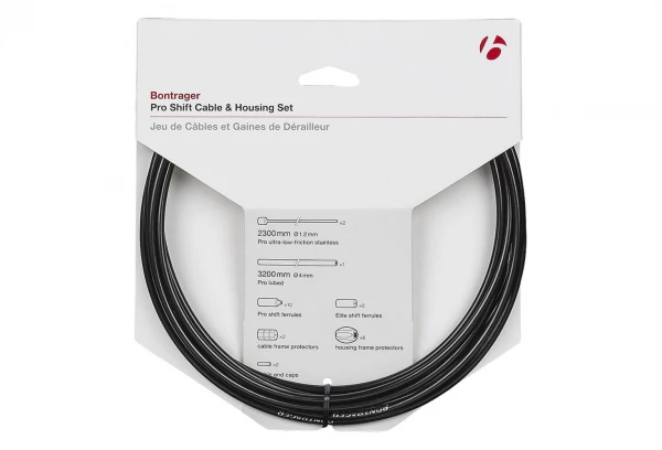 Kit Câble Et Gaine Dérailleur Bontrager Route Pro 4mm Noir