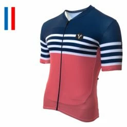 Maillot Manches Courtes LeBram Tourmalet Saumon Coupe Ajustée Jaune / Vert