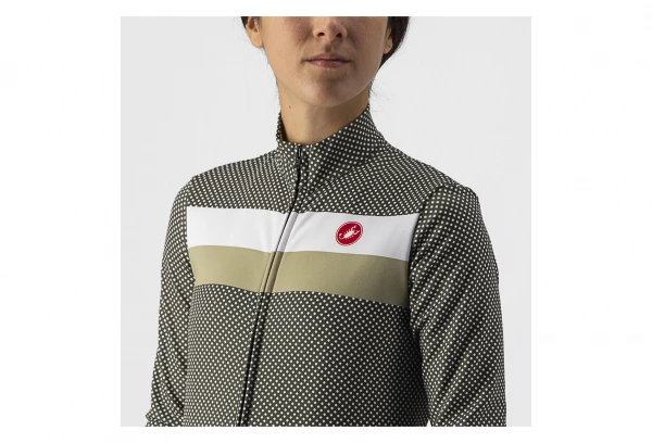 Maillot Castelli Manches Longues Volare LS Vert Kaki / Blanc – Image 3