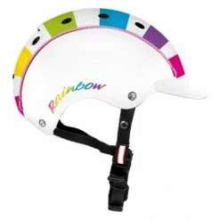 Casque Casco Mini 2 Rainbow Blanc Enfant Bleu