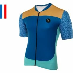 Maillot Manches Courtes LeBram Aspin Bleu Coupe Ajustée