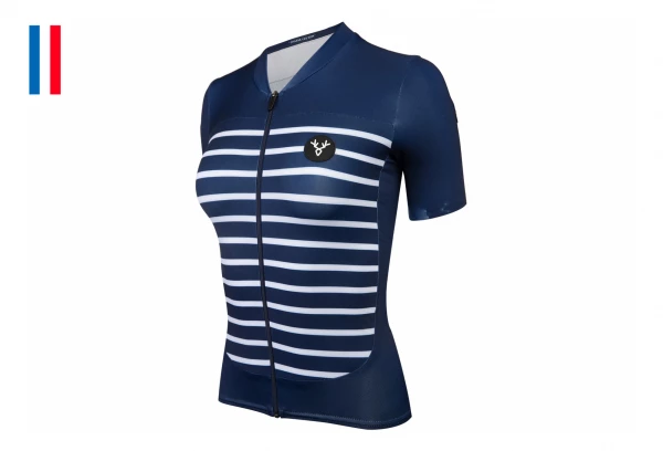 Maillot Manches Courtes Femme LeBram Ventoux Marine Coupe Ajustée Vert