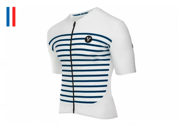 Maillot Manches Courtes LeBram Ventoux Blanc Bordeaux Coupe Ajustée Blanc / Bleu – Image 10