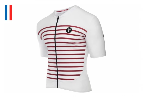 Maillot Manches Courtes LeBram Ventoux Blanc Bordeaux Coupe Ajustée Blanc / Bleu – Image 13