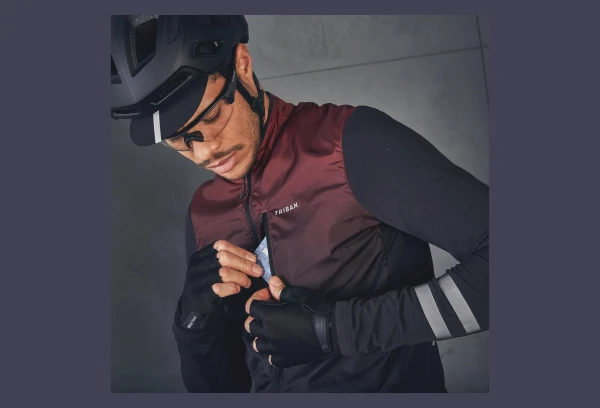 Maillot Manches Longue Triban RC500 Shield Bordeaux / Noir – Image 3