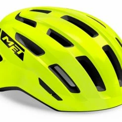 Casque Route Met Miles Jaune Fluo Brillant 2022 Blanc