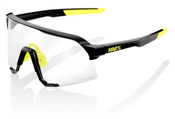 Lunettes 100% S3 Noir Gloss / Photochromic Lens Blanc / Miroir