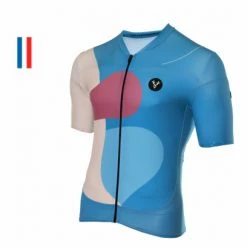 Maillot Manches Courtes LeBram Testanier Bleu Coupe Ajustée Bleu / Blanc