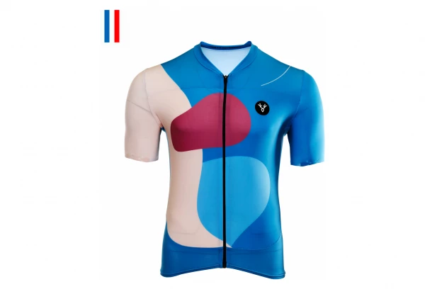 Maillot Manches Courtes LeBram Testanier Bleu Coupe Ajustée Bleu / Blanc – Image 2