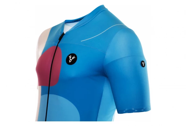 Maillot Manches Courtes LeBram Testanier Bleu Coupe Ajustée Bleu / Blanc – Image 3