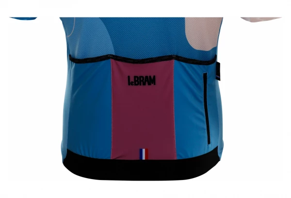 Maillot Manches Courtes LeBram Testanier Bleu Coupe Ajustée Bleu / Blanc – Image 6