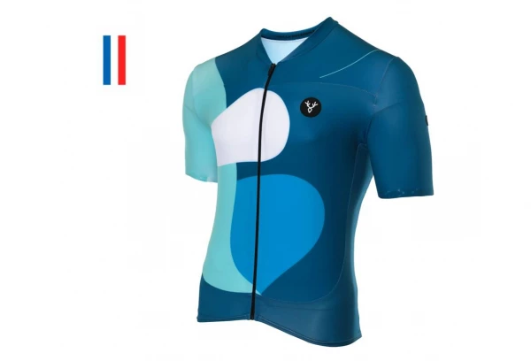 Maillot Manches Courtes LeBram Testanier Bleu Coupe Ajustée Bleu / Blanc – Image 9
