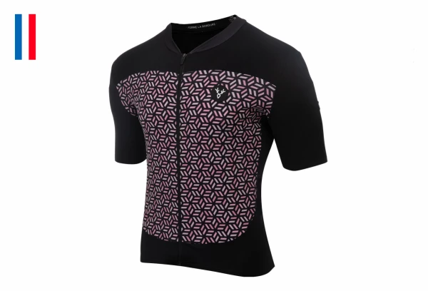 Maillot Manches Courtes LeBram Croix De Fer Noir Saumon Coupe Ajustée Noir / Jaune – Image 6