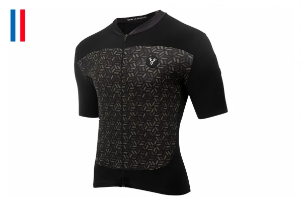 Maillot Manches Courtes LeBram Croix De Fer Noir Saumon Coupe Ajustée Noir / Jaune – Image 9