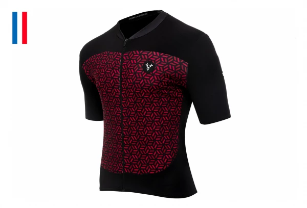 Maillot Manches Courtes LeBram Croix De Fer Noir Saumon Coupe Ajustée Noir / Jaune – Image 10