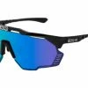Lunettes SCICON Aeroshade Kunken Noir Brillant / Bleu Miroir Noir / Marron