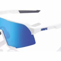Lunettes 100% S3 Blanc Mat / Hiper Blue Multilayer Mirror Gris / Rouge