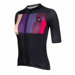 Maillot Manches Courtes Femme LeBram Aubisque Noir Ciel Coupe Ajustée Noir / Multi-couleur