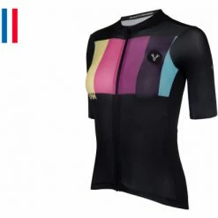 Maillot Manches Courtes Femme LeBram Aubisque Noir Ciel Coupe Ajustée Noir / Multi-couleur