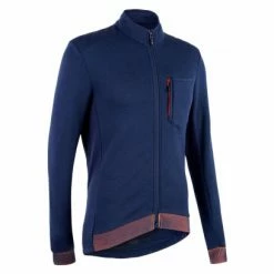 Maillot Manches Longue Triban Cyclotouriste RC900 Merinos Bleu