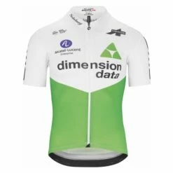Maillot Manches Courtes Assos Dimension Data Blanc / Vert