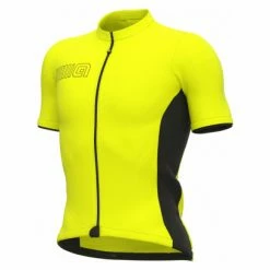 Maillot Manches Courtes Alé Color Block Jaune Fluo