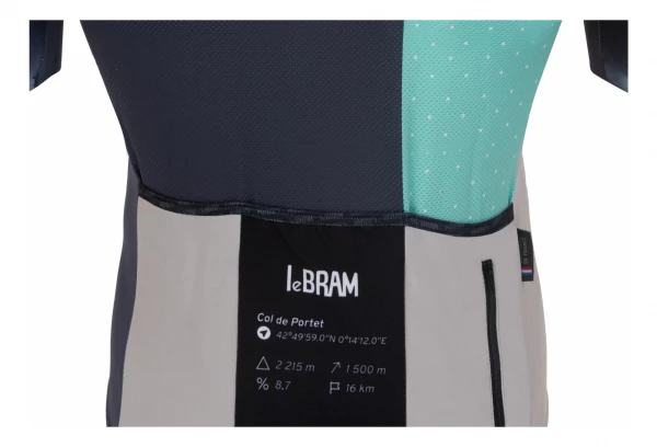 Maillot Manches Courtes LeBram Portet Noir Coupe Ajustée Bleu / Rose – Image 5