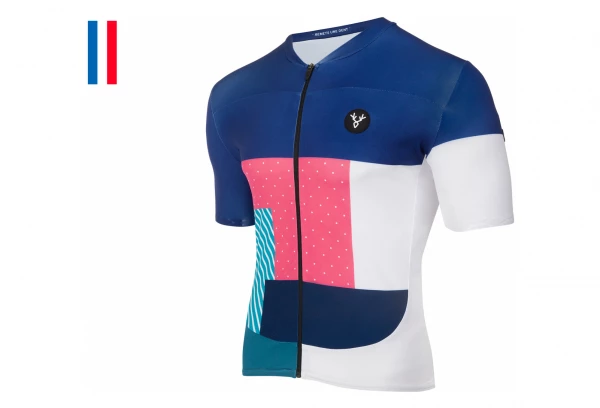 Maillot Manches Courtes LeBram Portet Noir Coupe Ajustée Bleu / Rose – Image 7