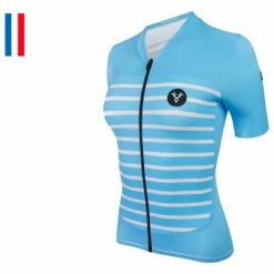 Maillot Manches Courtes Femme LeBram Ventoux Bleu Ciel Coupe Ajustée