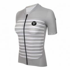 Maillot Manches Courtes Femme LeBram Ventoux Gris Coupe Ajustée