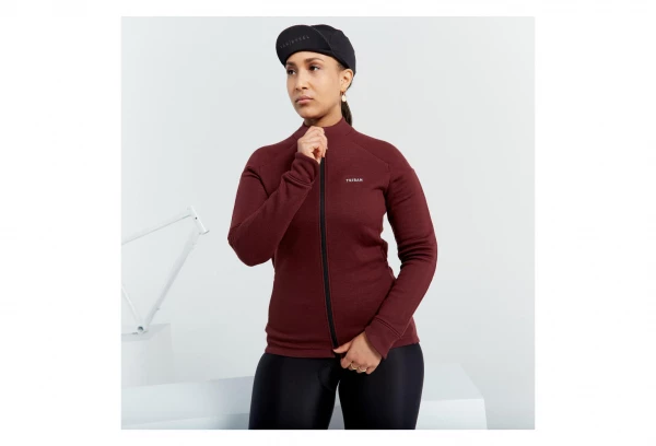 Maillot Manches Longue Femme Triban RC900 Merinos Bordeaux – Image 2