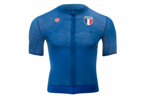Maillot Manches Courtes Castelli France 2.0 Bleu