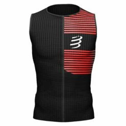 Maillot Sans Manches Compressport Tri Postural Noir / Rouge